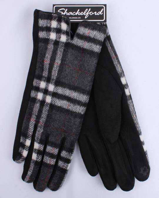 Shackelford plaid knit glove blk STYLE:S/LK5068BLK